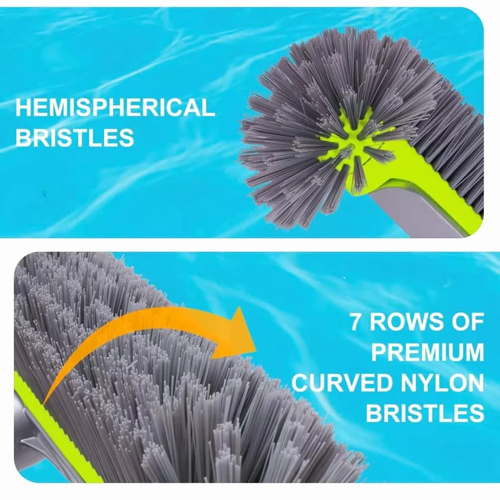 Brosse de Piscine Tige Télescopique 230 cm Acier Inoxydable 45 cm