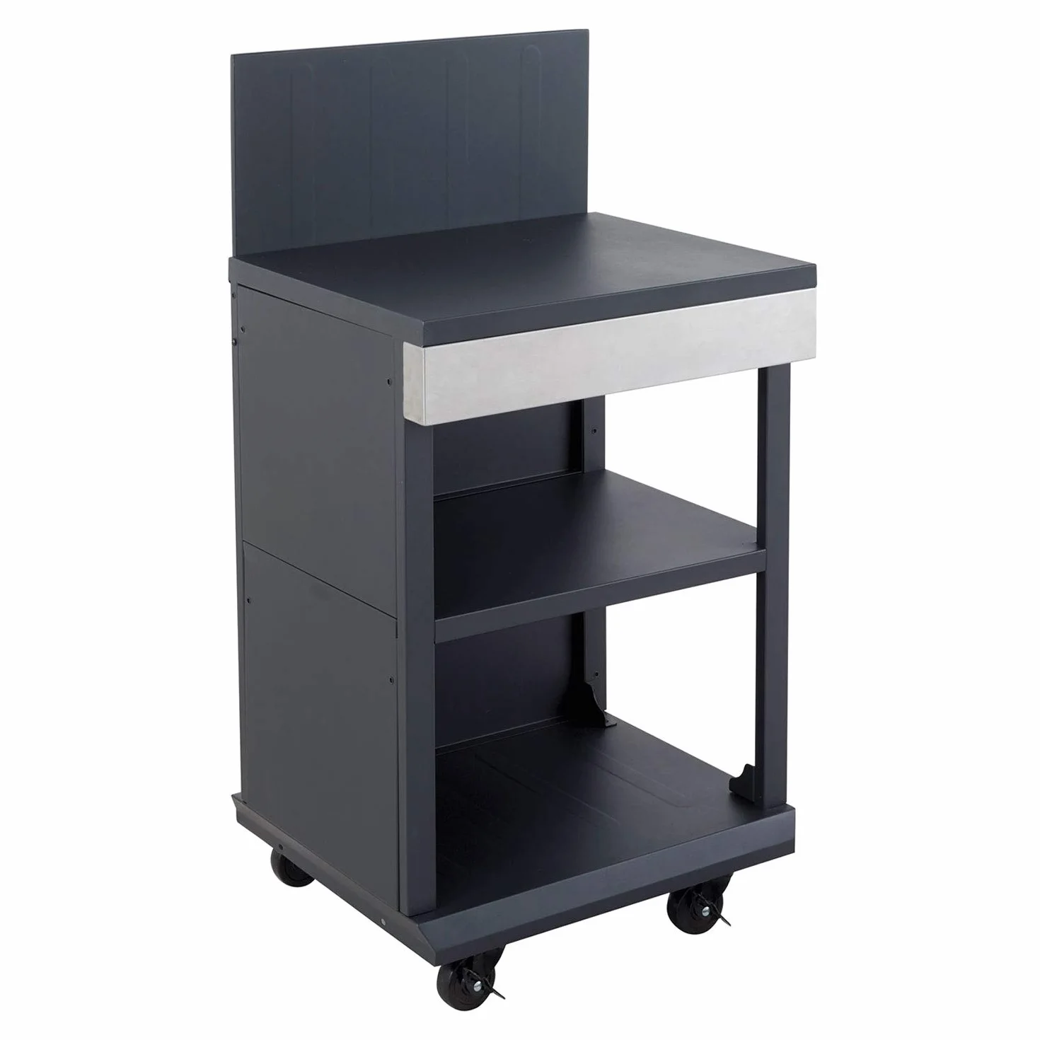 Desserte FIDGI Chariot Barbecue Gaz Compatible FIDGI 3 4 Meuble Roulettes Rangement Noir