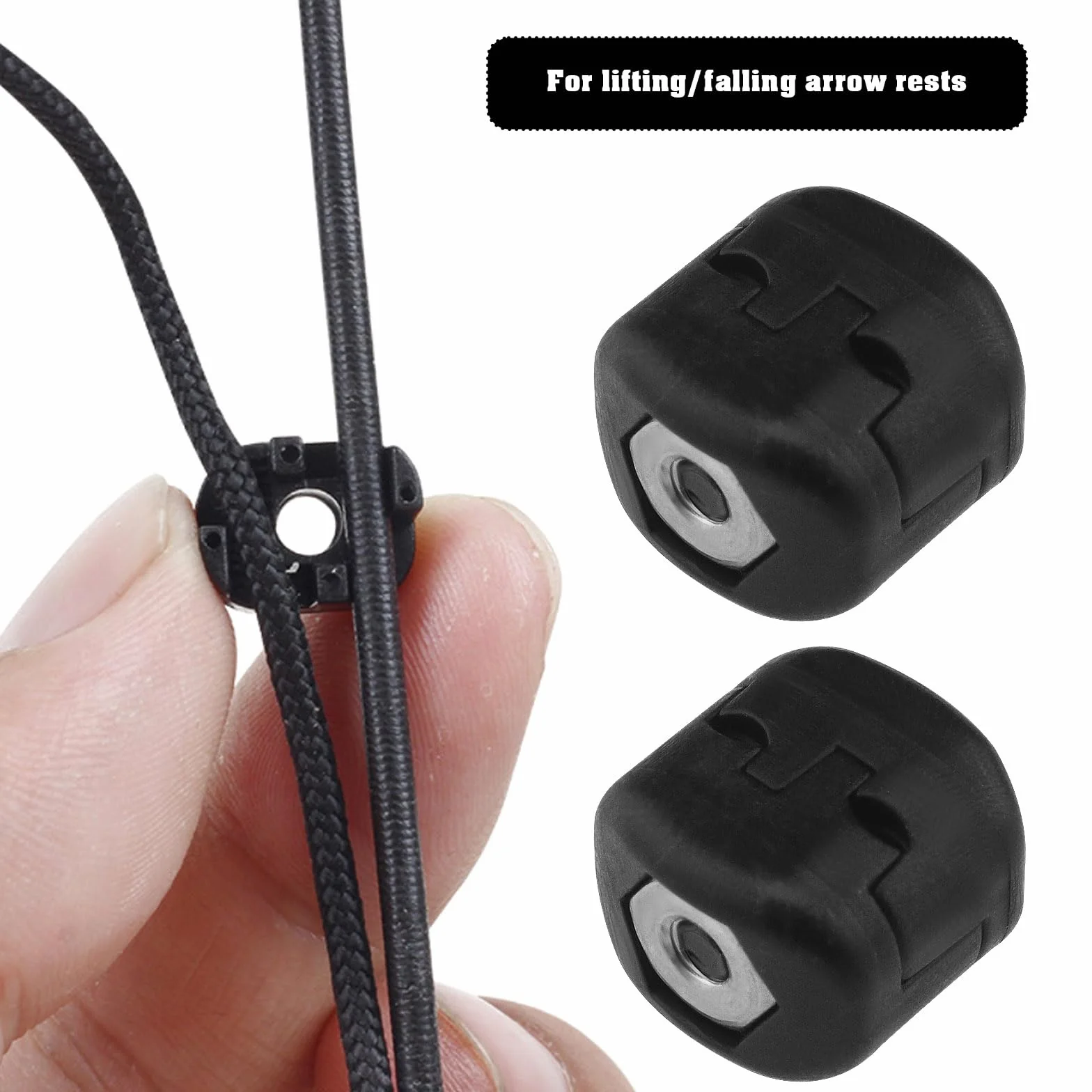 Boucle de Serrage Repos de Flèche en Plastique 2 Pièces pour Tir à l'arc Extérieur Chasse Réglable Accessoire Noir