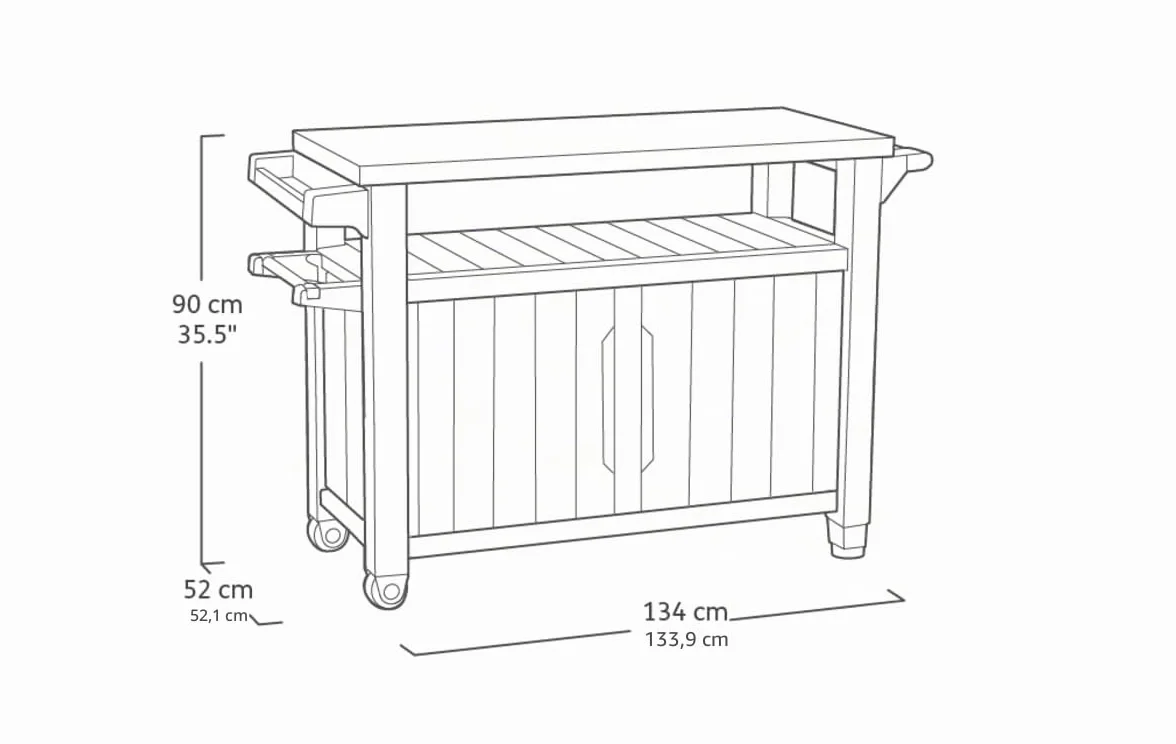 KETER Desserte barbecue gris UNITY XL 207 litrów 134 x 51.7 x 89.6 cm