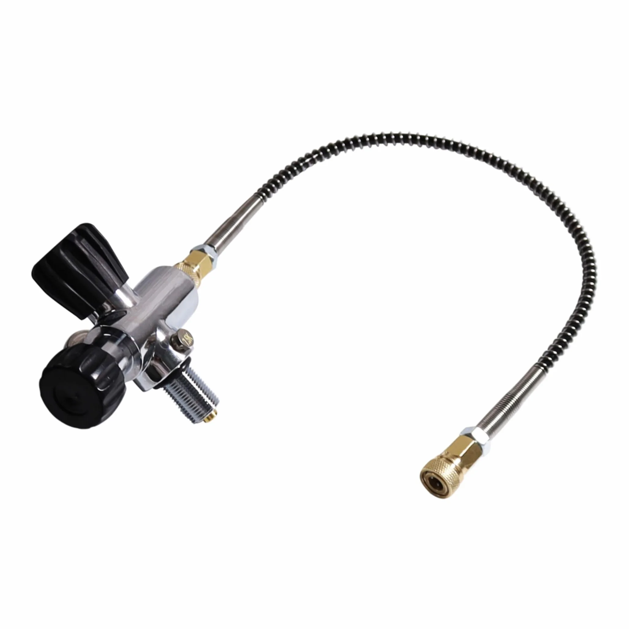 TUXING 4 500 PSI haute pression PCP Paintball Station de remplissage Valve en acier inoxydable HPA CO2 Réservoir DIN Système de charge Noir M18 x 1,5