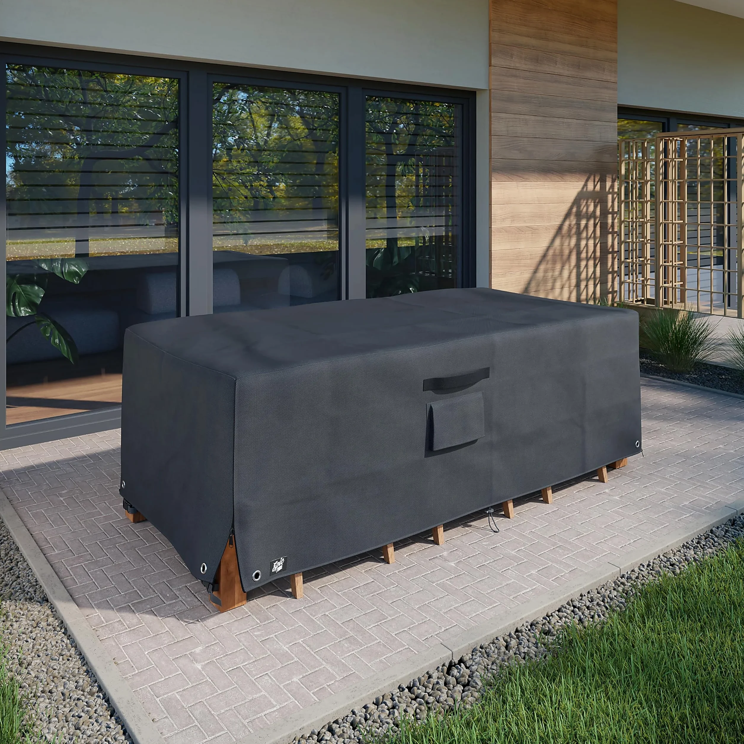 Housse sur mesure Oxford 600D imperméable pour salon de jardin rectangulaire carré