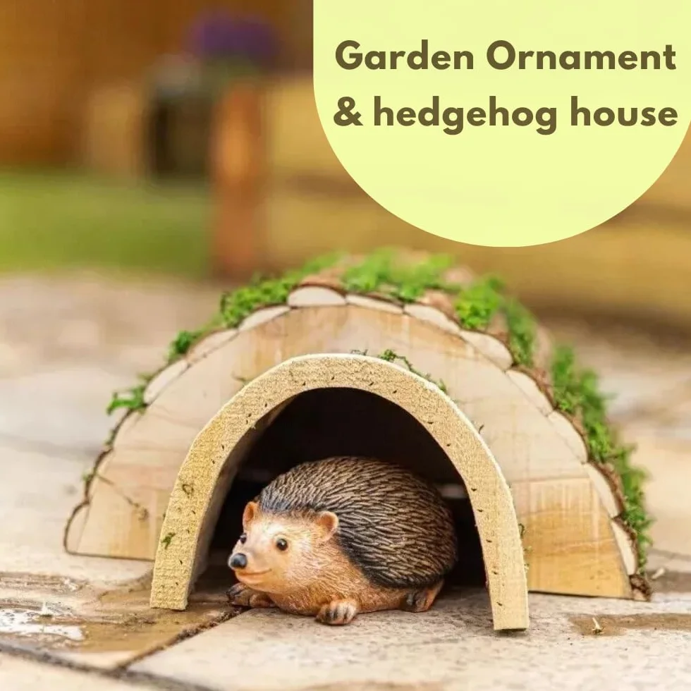 Maison de hérisson en Bois Durable extérieur Effet écorce