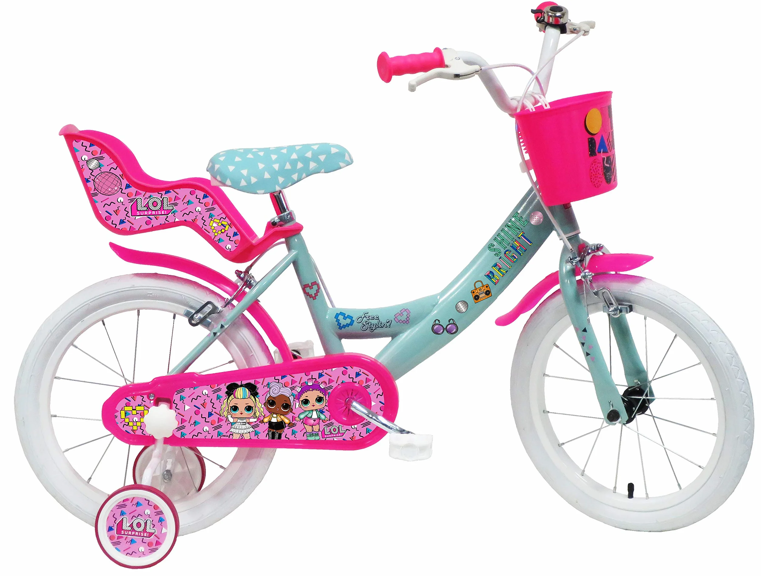 Vélo Enfant 16 Pouces Turquoise Fushia Blanc