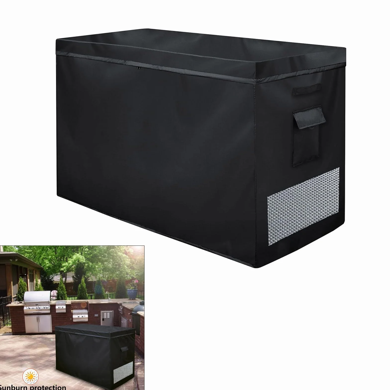 Housse de congélation étanche pour coffre 4-4,6 m³ double fermeture éclair fond élastique poche rangement