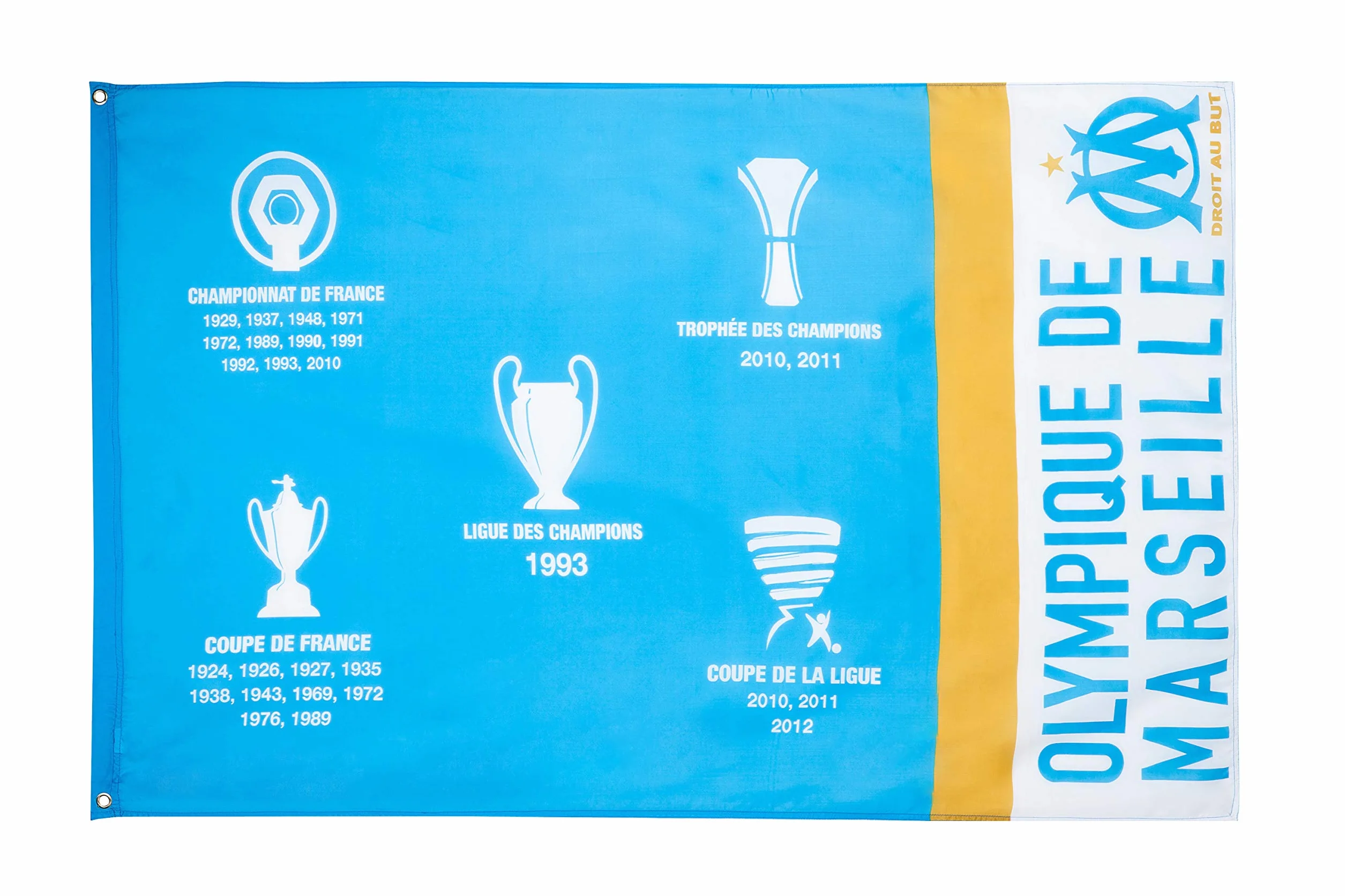 Drapeau OM Palmares - Collection officielle OLYMPIQUE DE MARSEILLE