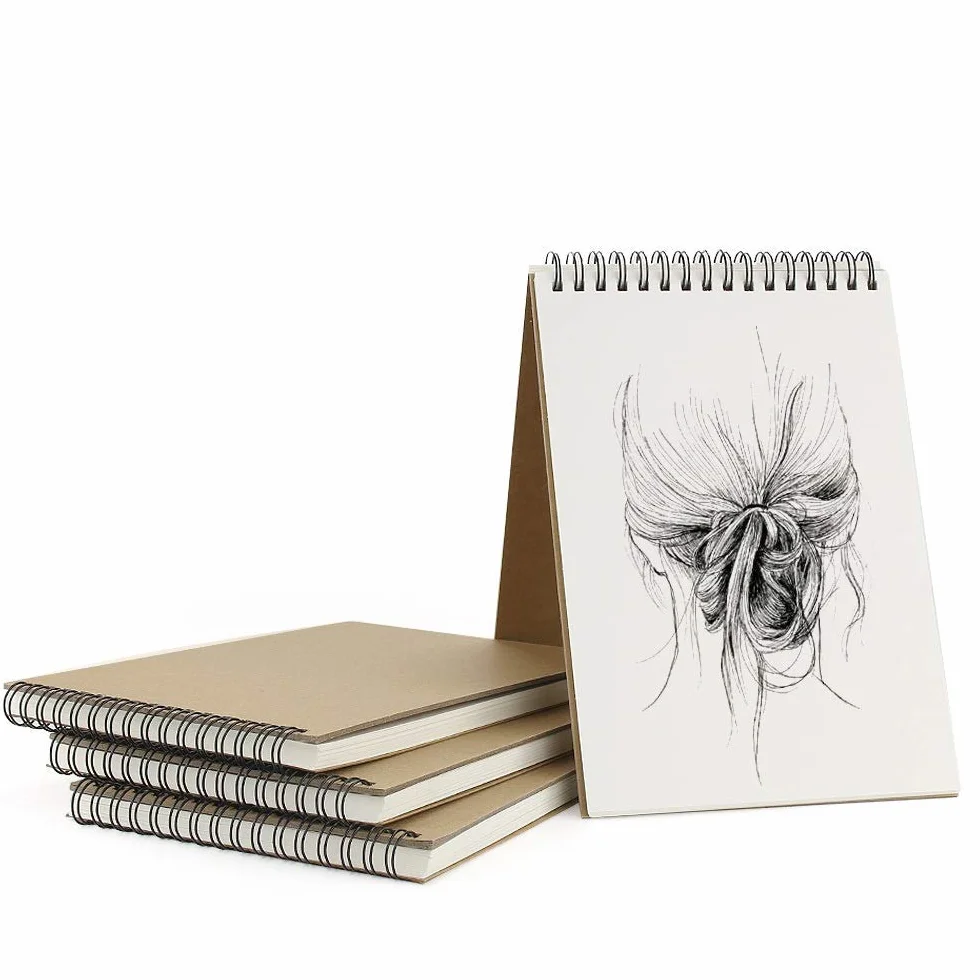 VEESUN Carnet Dessin A5, Cahier Reliure Spirale Couverture Rigide 160GSM 60 Pages, Papier Croquis pour Crayon Stylo Aquarelle