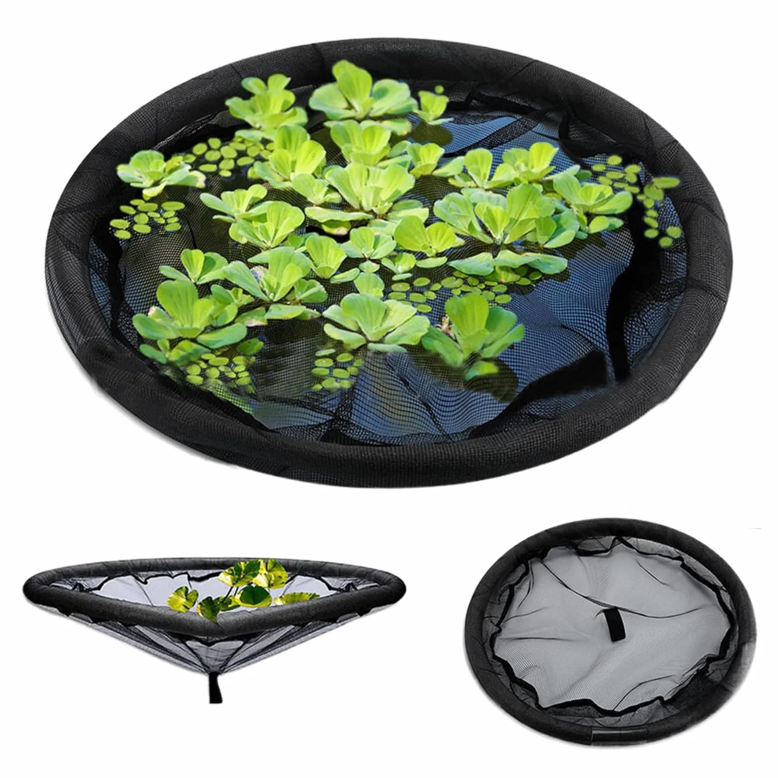 Barrière flottante pour poissons maille fine anneau levage bassin extérieur 60 cm