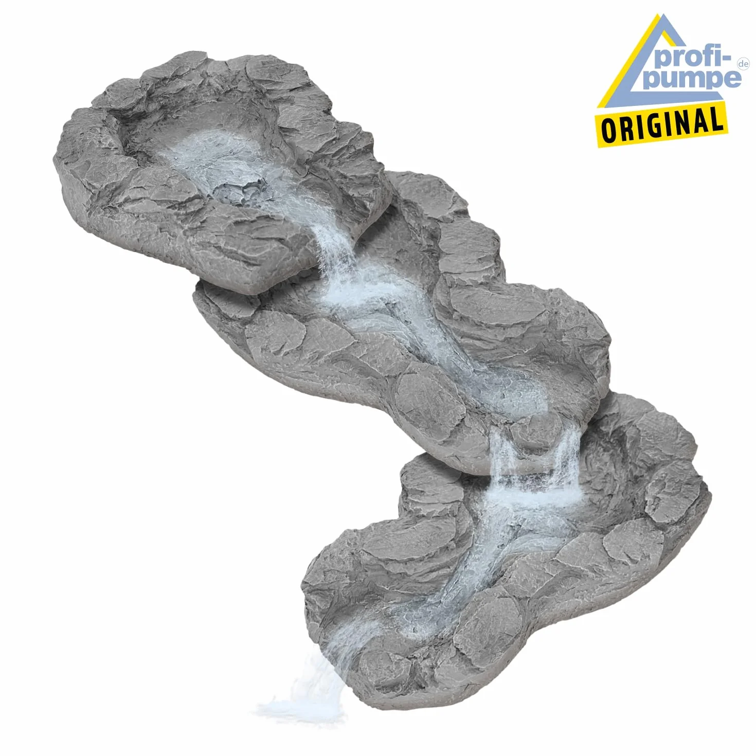Kit Ruisseau de Source Gris Foncé avec Lampe 4 LEDs Pompe d'Étang