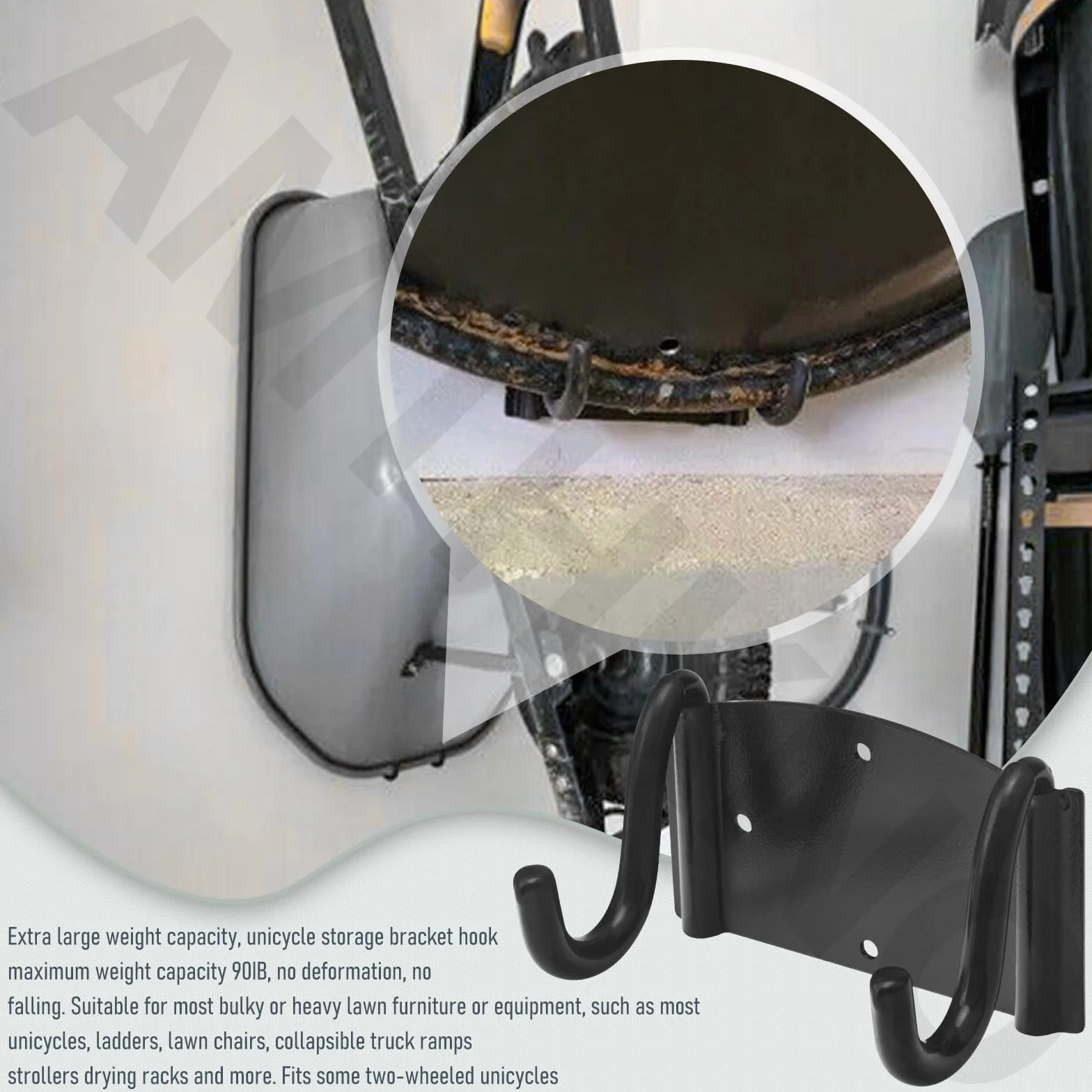 AMTHKNO Support de rangement pour brouette - Capacité 40,8 kg - Optimise l'espace jardin abri atelier