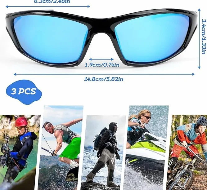 3 Pièces Lunette de Vitesse Homme et Femme, Lunette Vitesse UV400 Lunettes Vitesse Homme pour Activités de Plein air Comme Le Cyclisme, La Course L'escalade La Pêche