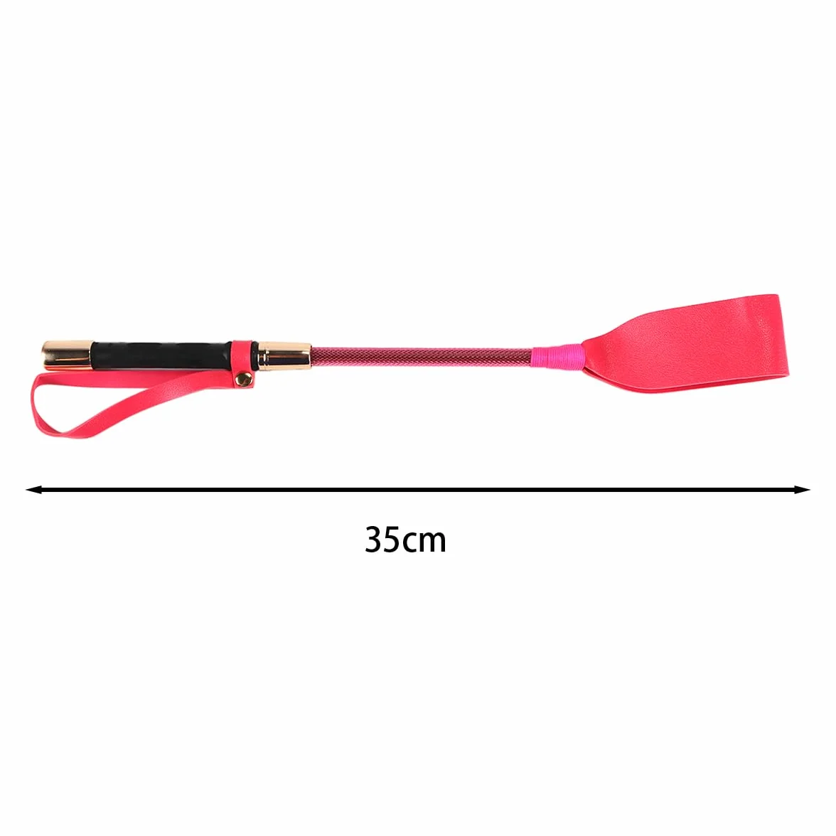 Cravache d'équitation 34 cm avec poignée antidérapante en gel (rose)