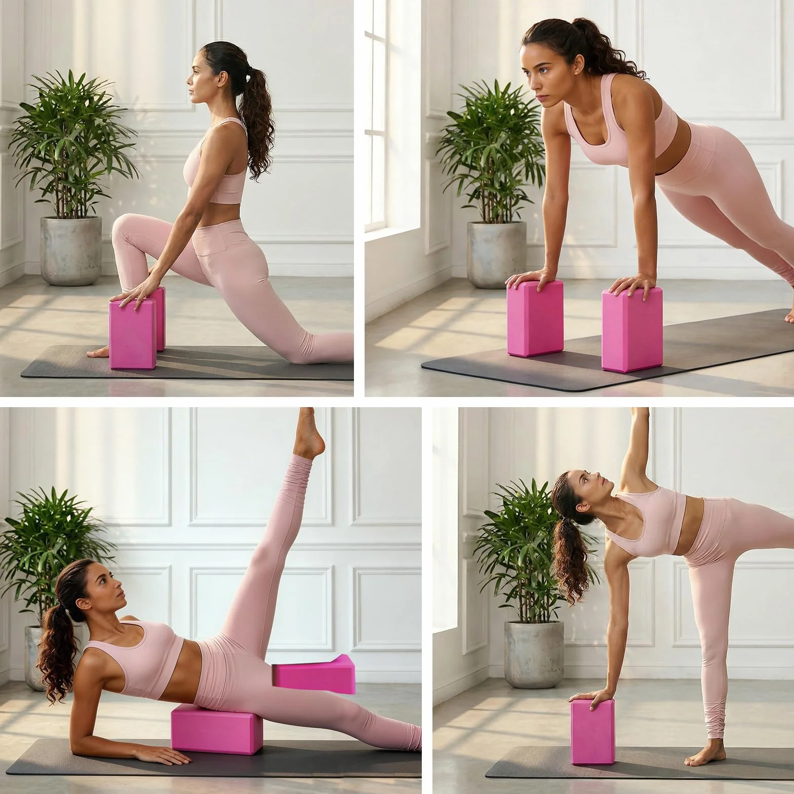 Ensemble de 2 Briques Yoga – Mousse Haute Densité Antidérapante, Accessoire Parfait pour Pilates, Danse et Équilibre Gymnique (Rouge)
