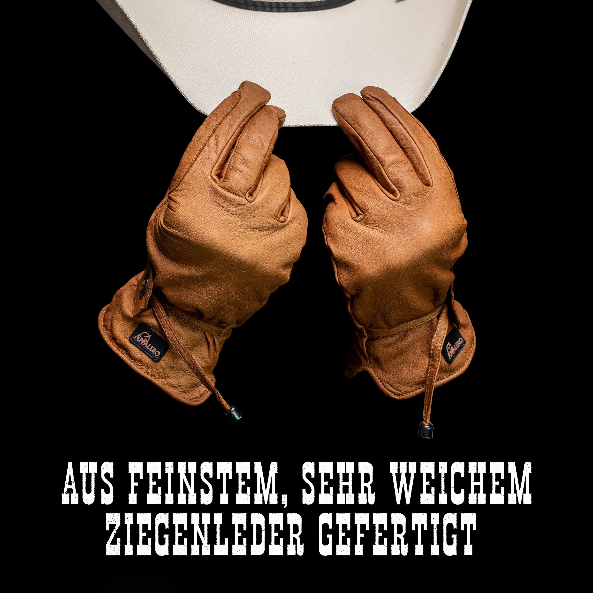 Gants d'équitation western - cuir de chèvre - 5 coloris