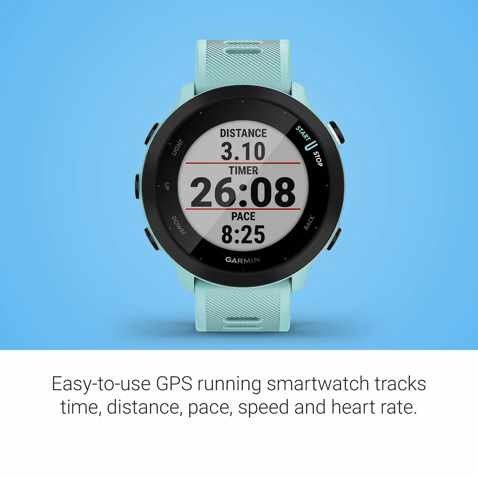 Garmin Forerunner 55 Montre GPS Running Cardio Poignet Vert d'Eau Reconditionné