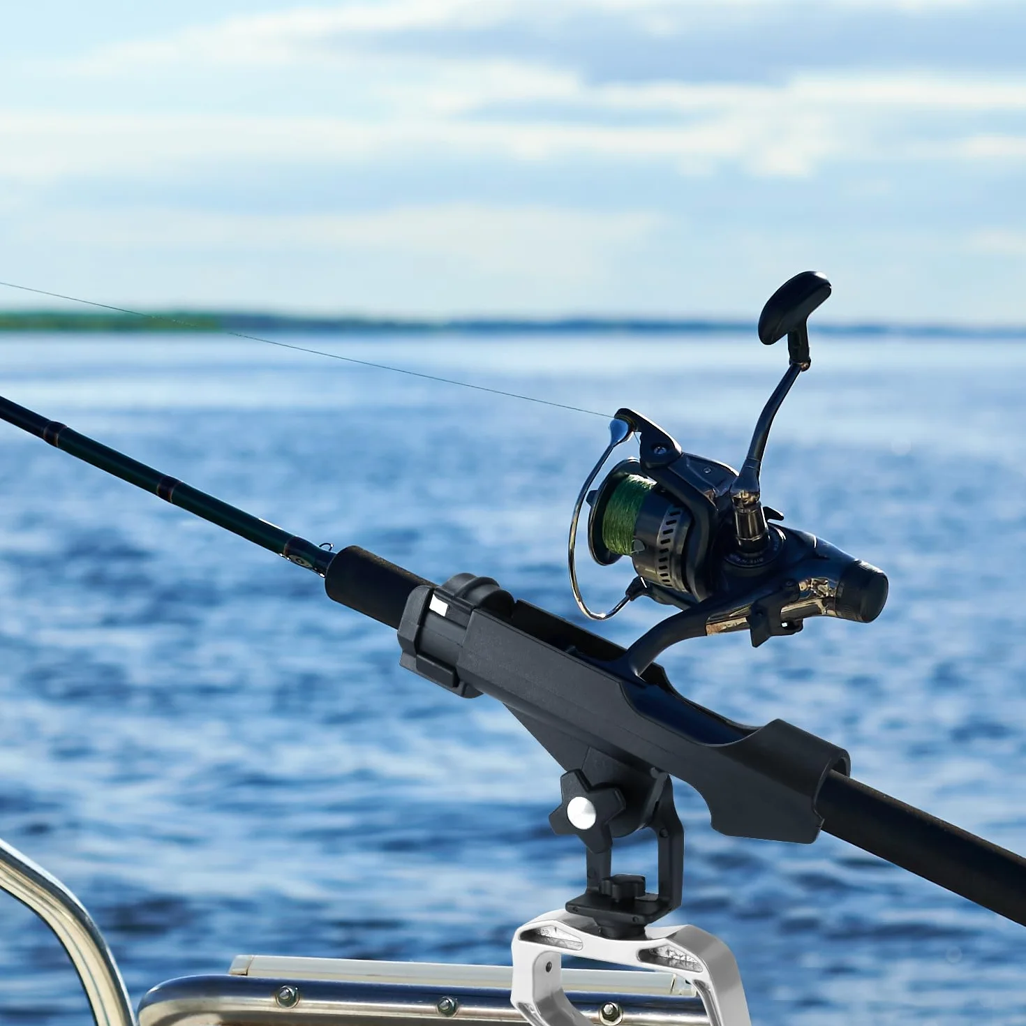QWORK Porte-Cannes à pêche pour Bateaux Kayaks, réglables 360 degrés, Facile à Monter