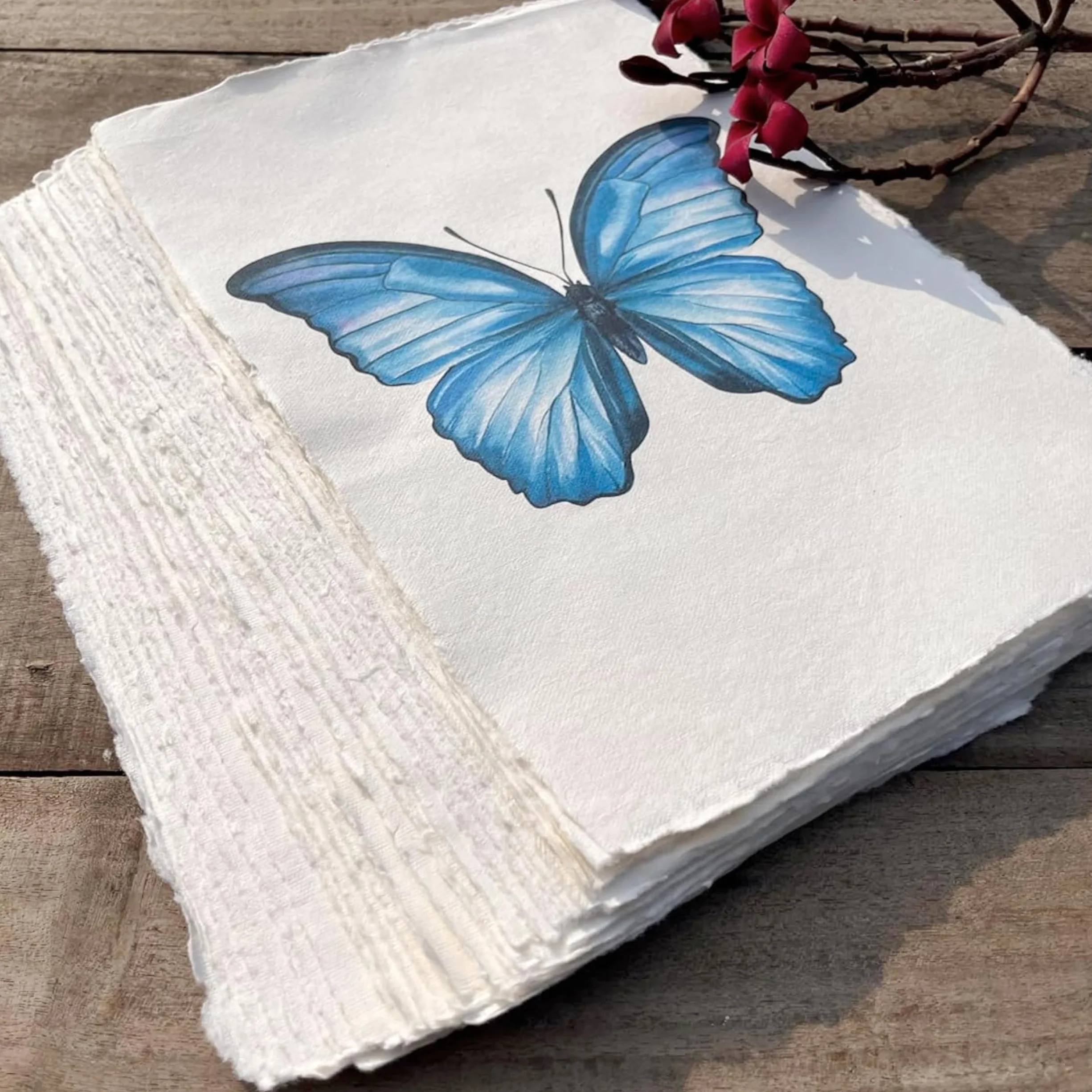 Wanderings Papier A6 Crème Fait Main Médias Mixtes Bords Frangés 4x6" 10,5x15 cm 150 GSM Pressé à Froid Coton Recyclé 50 Feuilles