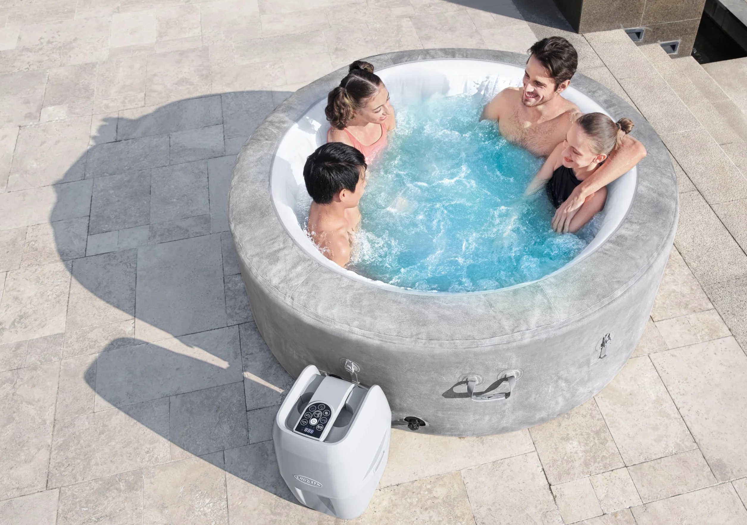 Lay-Z-Spa Zurich EnergySense™ Spa Gonflable 2-4 Personnes 180 x 66 cm 120 Airjet™ Filtration Cartouche