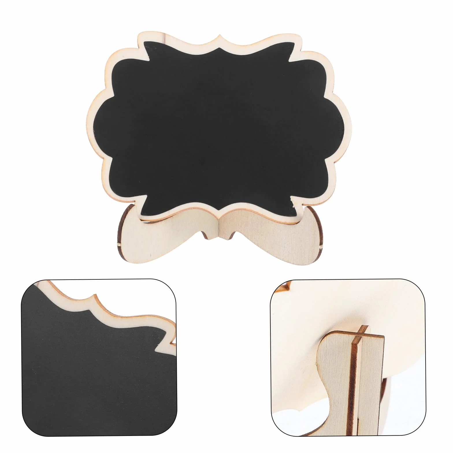 MAGICLULU Lot de 10 Mini Tableaux Ardoise en Bois Foncé pour Décoration de Fête