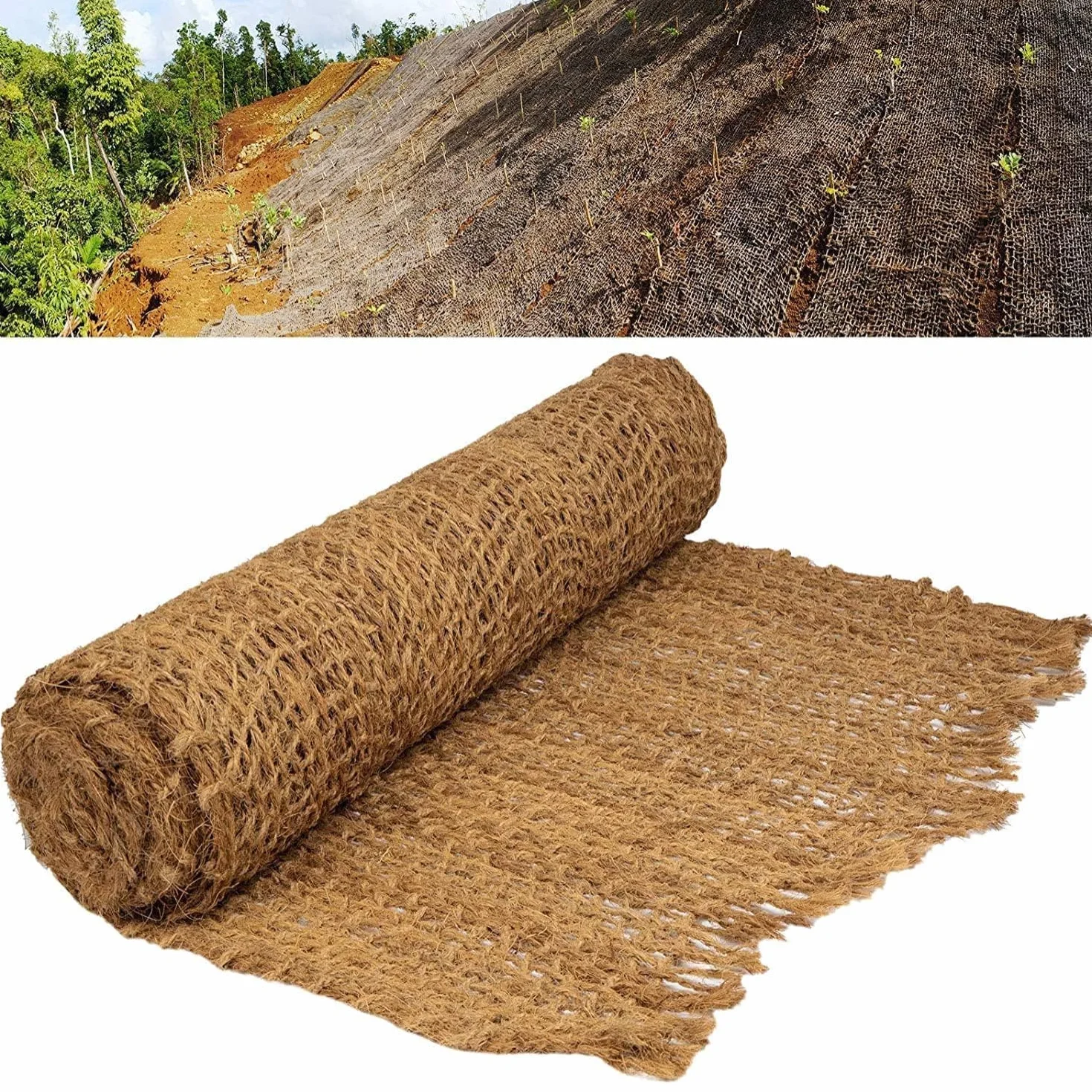 Casa Pura Tapis de remblai Nature 20 m Protection contre l'érosion Jardinage Filet de remblai Sécurité anti-pente Fibres naturelles coco Résistant
