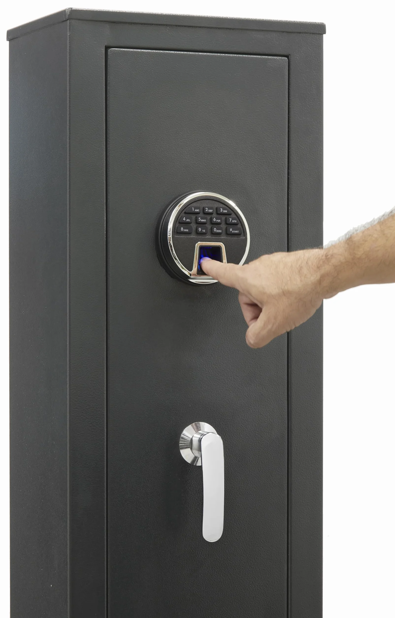 ARREGUI Braco ARM050835 Armoire à 5 Fusils en Acier avec Alarme | Ouverture à code ou empreinte digitale | Coffre-fort avec lecteur biométrique | FRANCE, BELGIQUE, ITALIE : valide toutes armes à feu