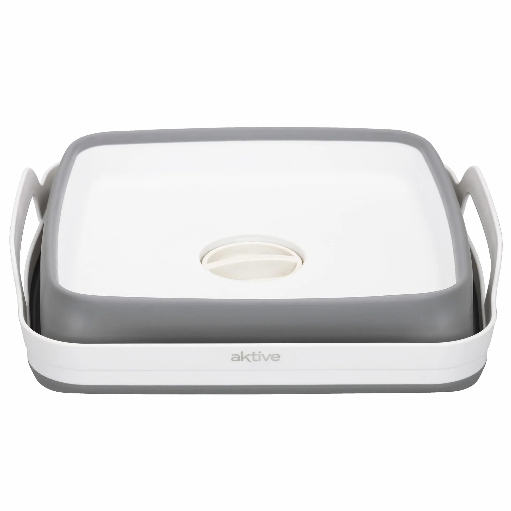 Aktive 52985 Évier de Camping Pliable en Plastique et Caoutchouc TPR avec Bouchon de Drainage 8,5 l 30,5 x 30 x 20/7 cm