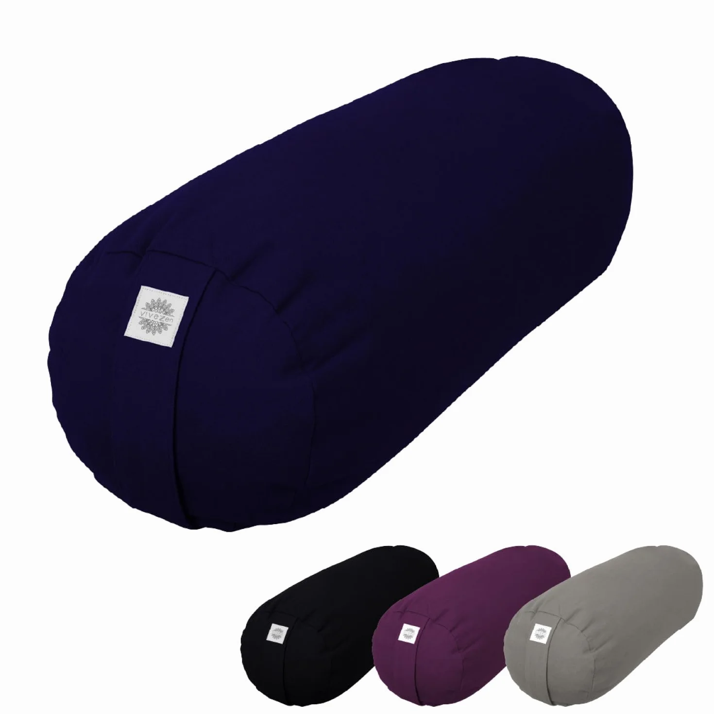 Vivezen - Traversin, rouleau de méditation, yoga - 24 x 64 cm - 4 coloris