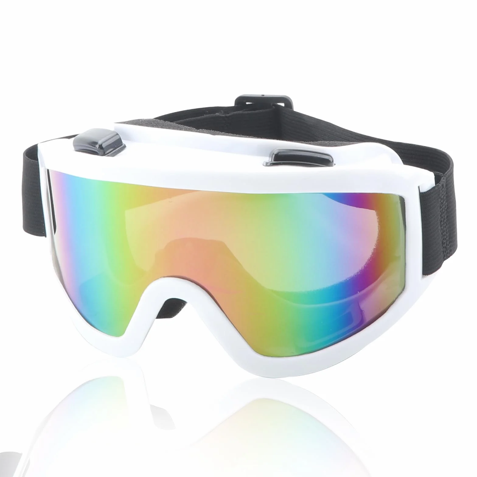 Lunettes de Ski Anti-Buée Anti-UV Réglables pour Homme Femme Snowboard Alpinisme Motoneige Randonnée Blanc