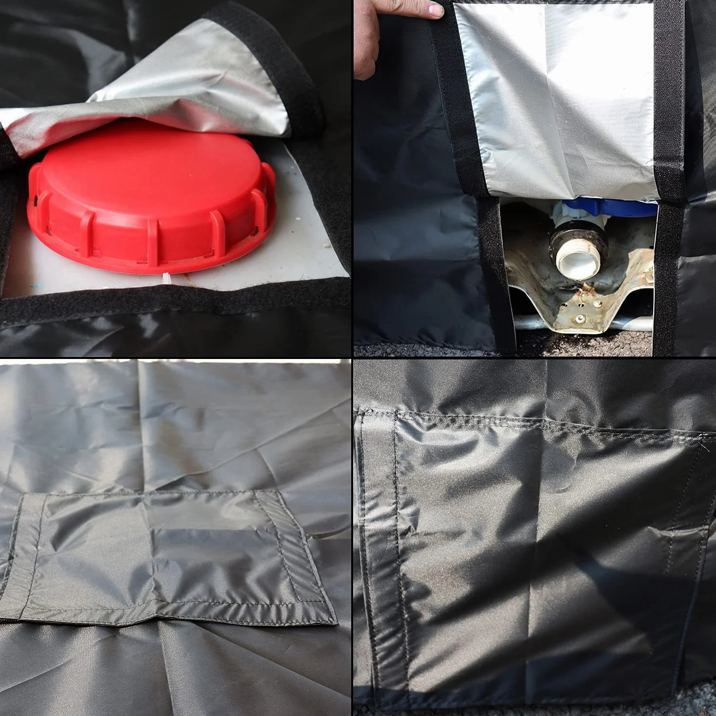 Bâche IBC 1000L Anti-poussière Anti-UV Anti-Pluie 420D 120x100x116 cm