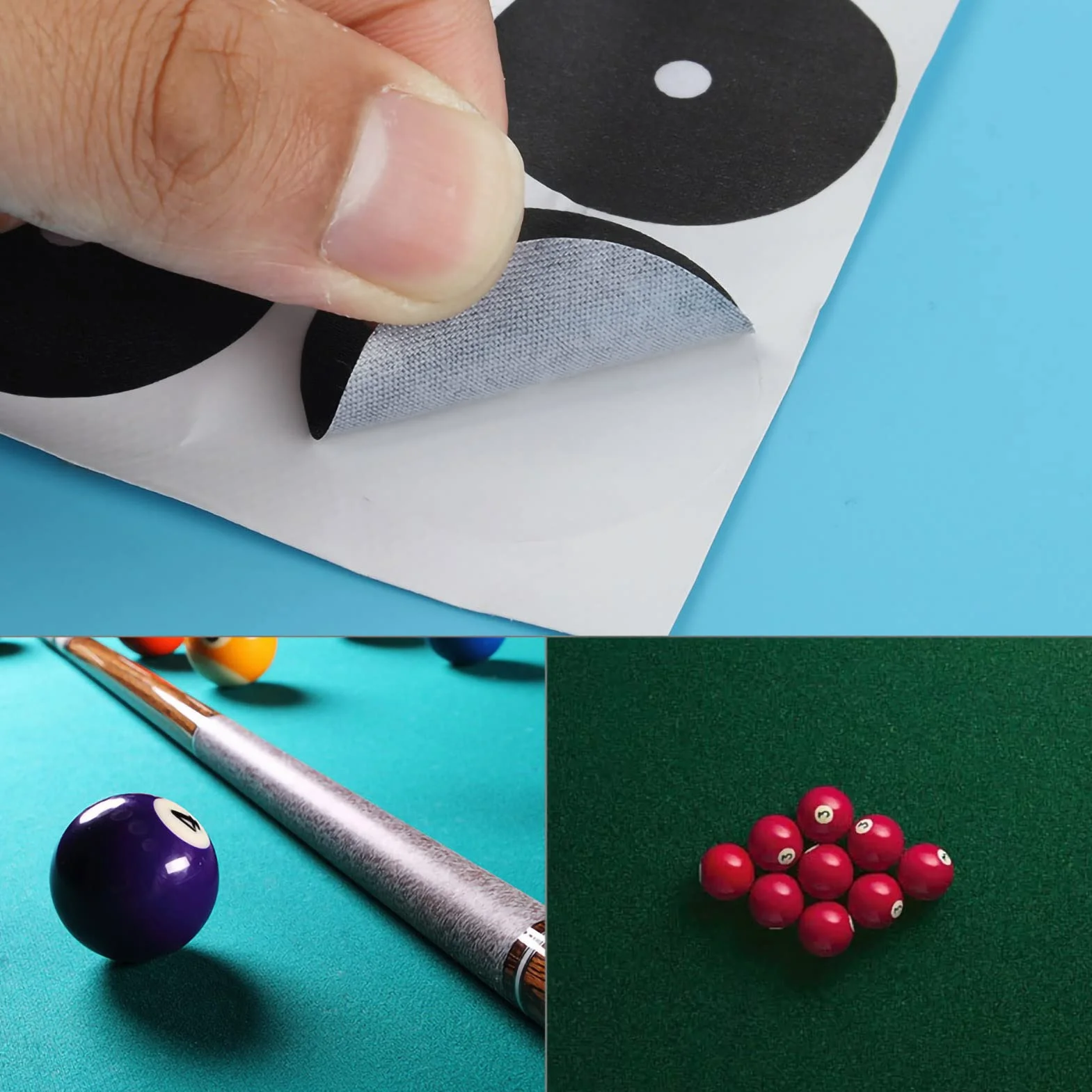 Autocollant de Point de Table de Billard Blanc 10mm, Accessoires pour Snooker Anglais 35cm