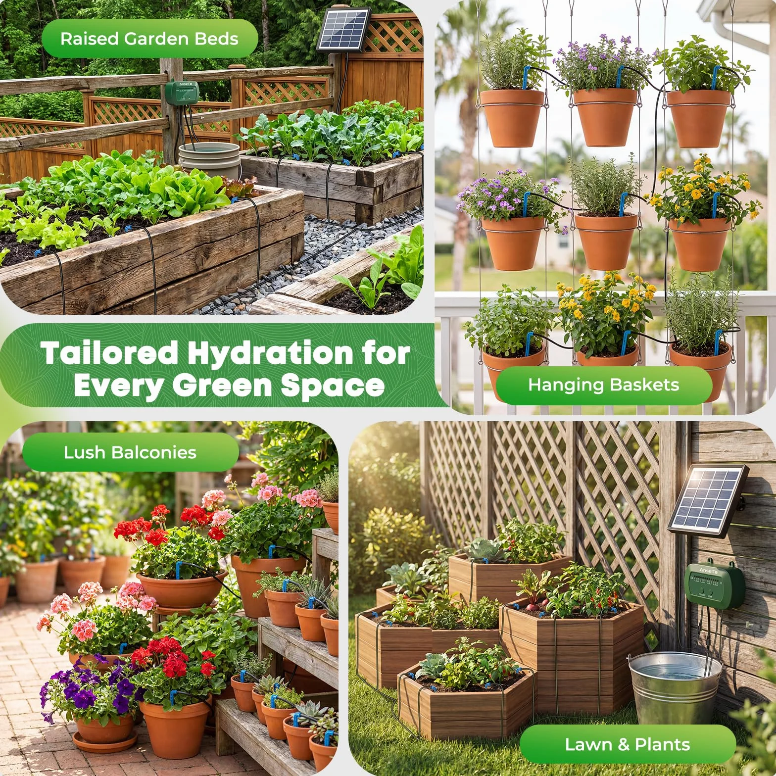 Kit Arrosage Automatique Solaire Jardin 15M Tuyau Goutte a Goutte Programmateur