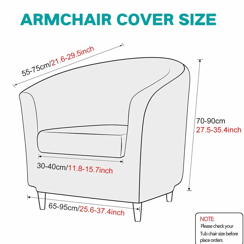 Extensible Housse de Fauteuil Chesterfield Jacquard Couleur Unie 1 Place Canapé Salon Club Facile à Installer Couverture (Noir)