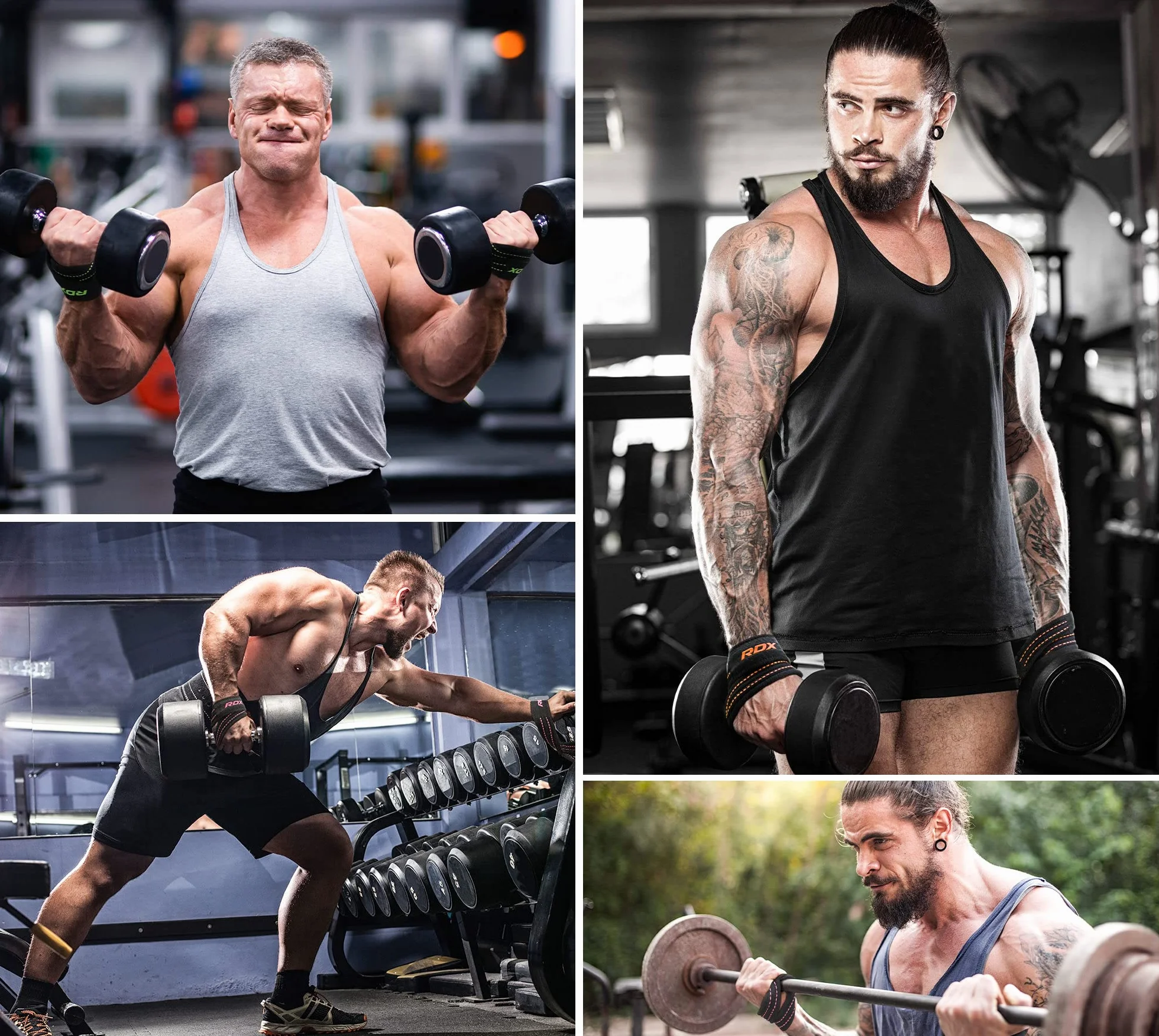 RDX Figure 8 Sangle Musculation Support de Poignet Bandage Fitness Lifting Straps