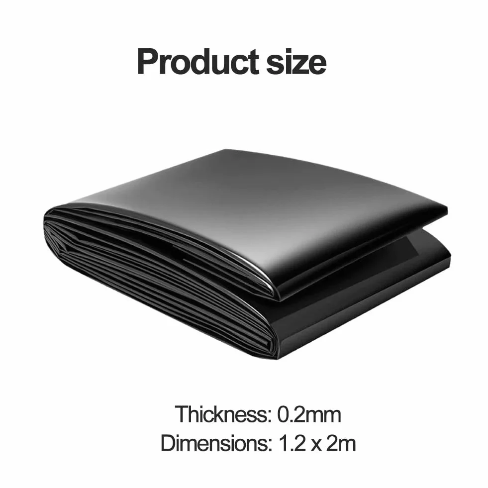 Bâche Bassin Extérieur Résistant UV Déchirures Flexible Durable 1.2x2m 0.2mm