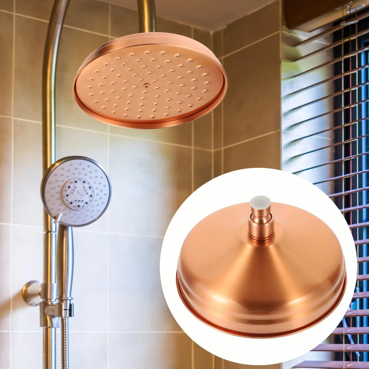 Angoily Pommeau De Douche En Cuivre Antique 8 Pouces Buse De Plafond Pour Salle De Bain