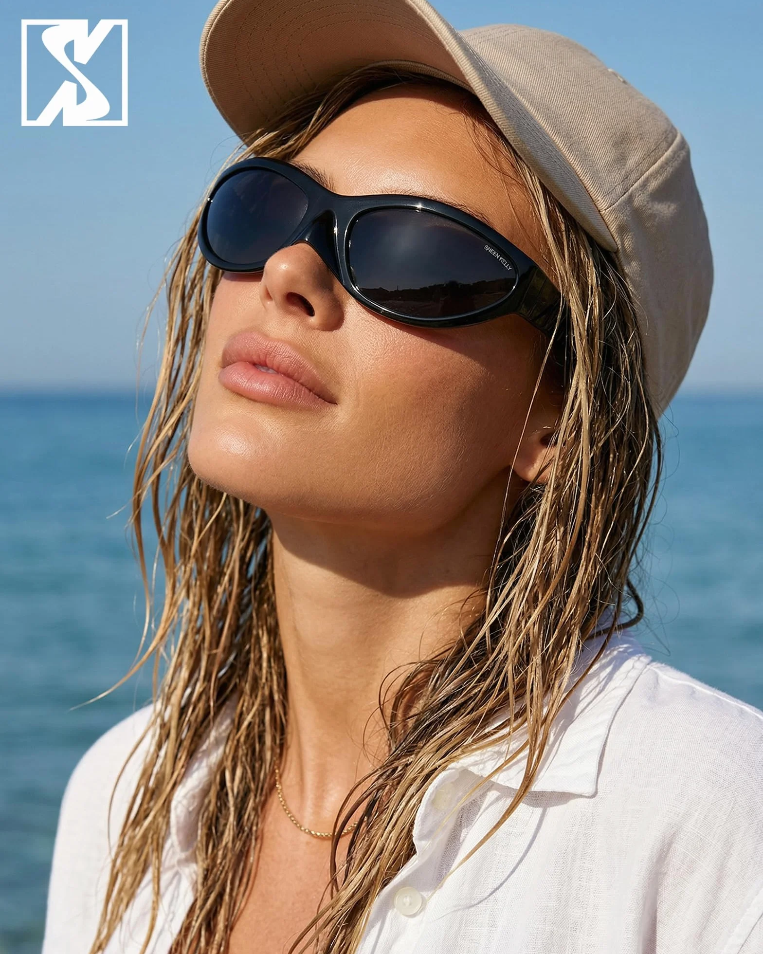 SHEEN KELLY Lunettes de soleil Sport Polarisées enveloppantes TR90 pour homme et femme, style futuriste, ovales et miroir, Lunettes cyclisme