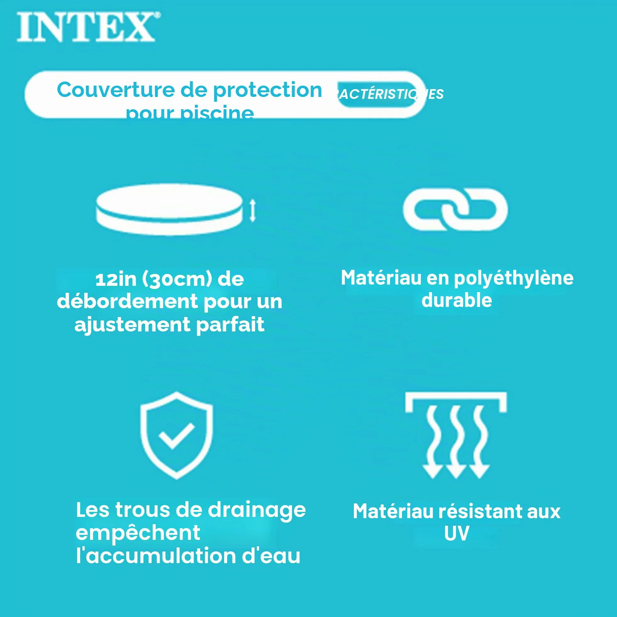 Intex bâche protection piscine autoportante 3m05