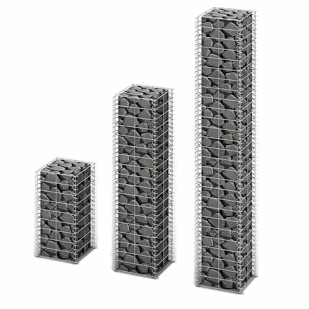 vidaXL Mur Gabion Clôture Bordure de Jardin Panier à Pierres 3x Bases