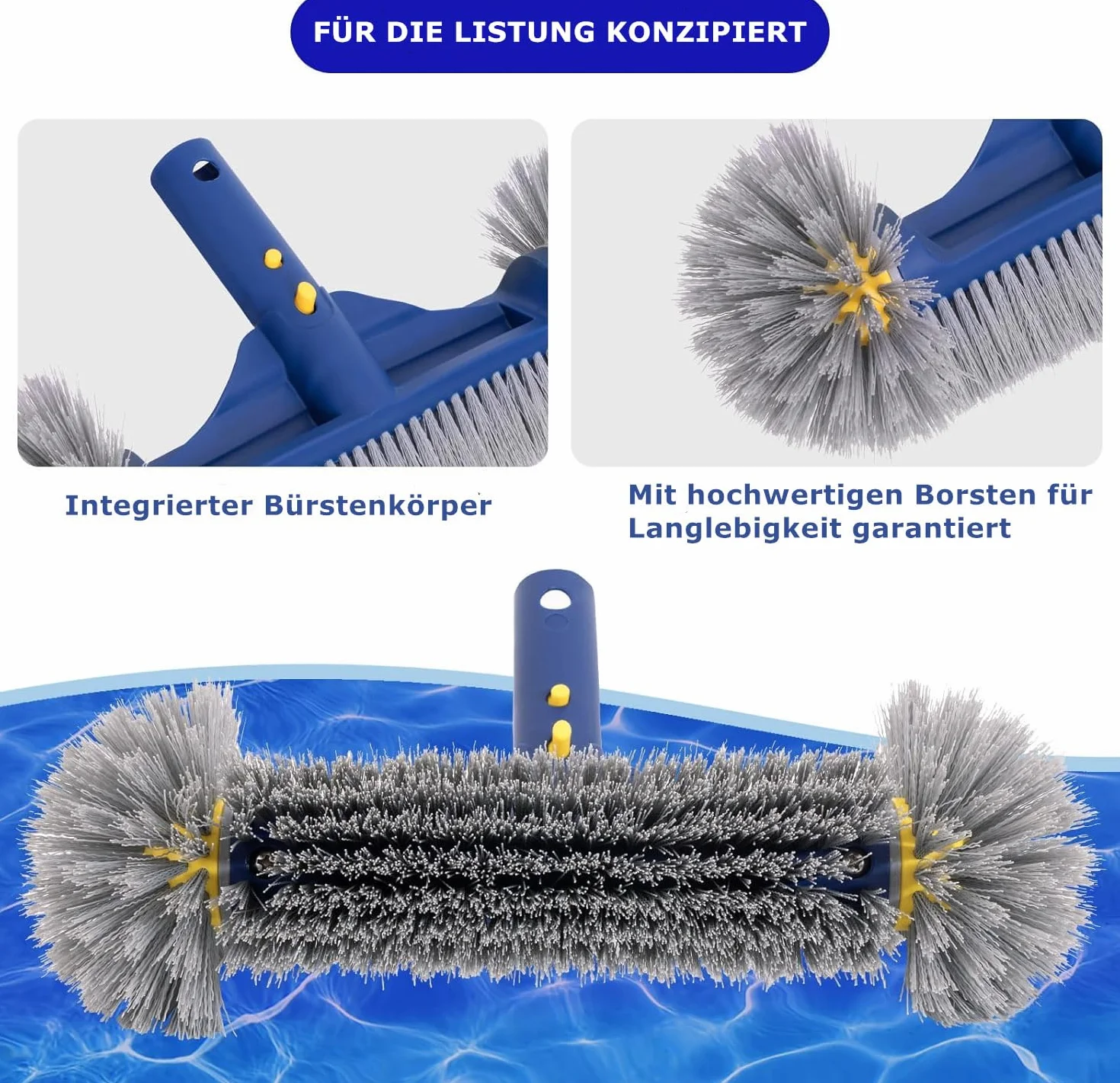 PooLiFE Brosse de piscine 31,75 cm extrémités rondes