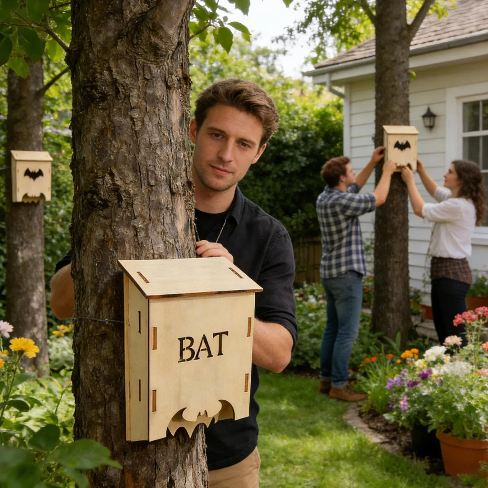 Maison pour Chauves-Souris en Bois résistant aux intempéries pour Jardin et Cour