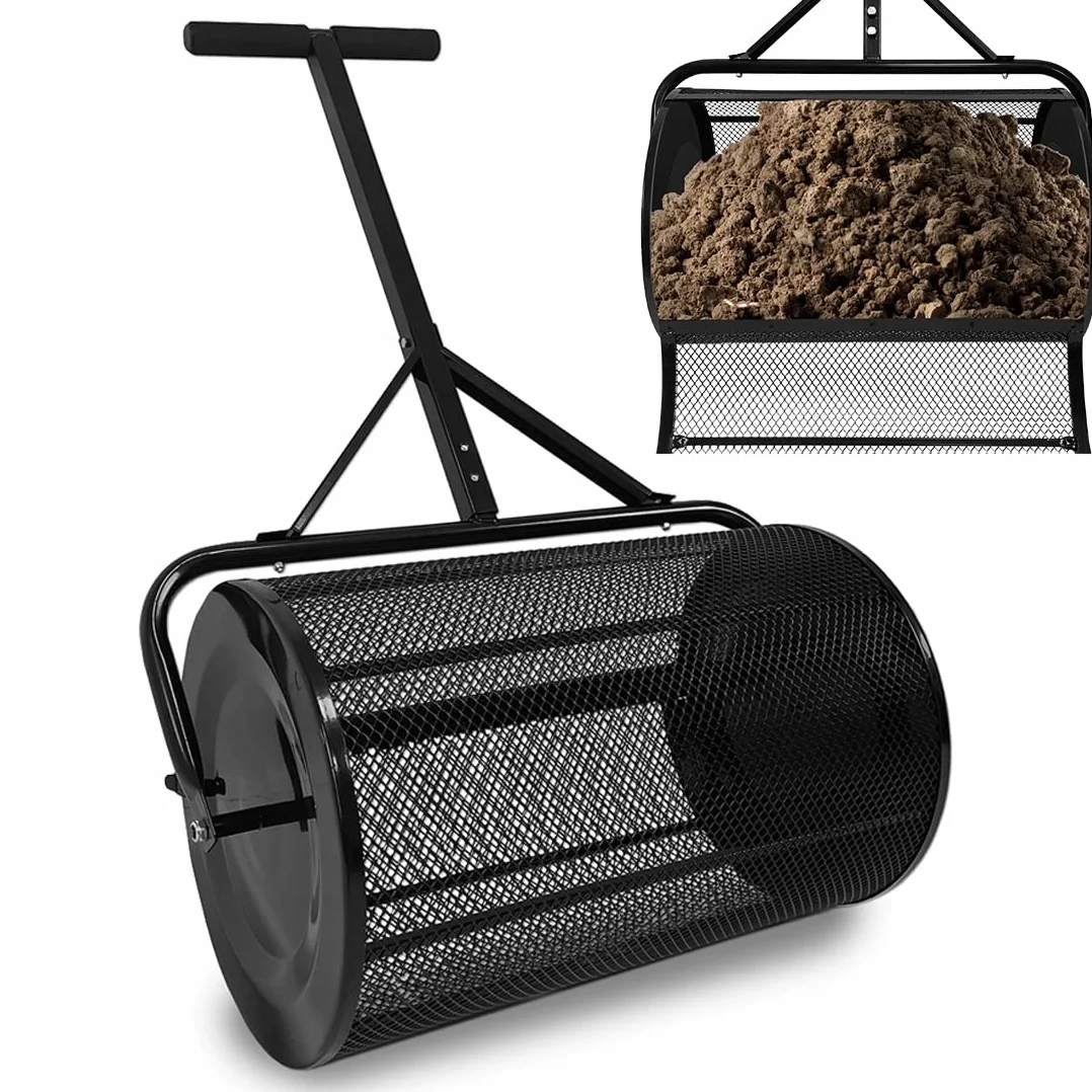 Épandeur de compost NAIZY 40x65x110 cm 81 l acier pour gazon engrais semences
