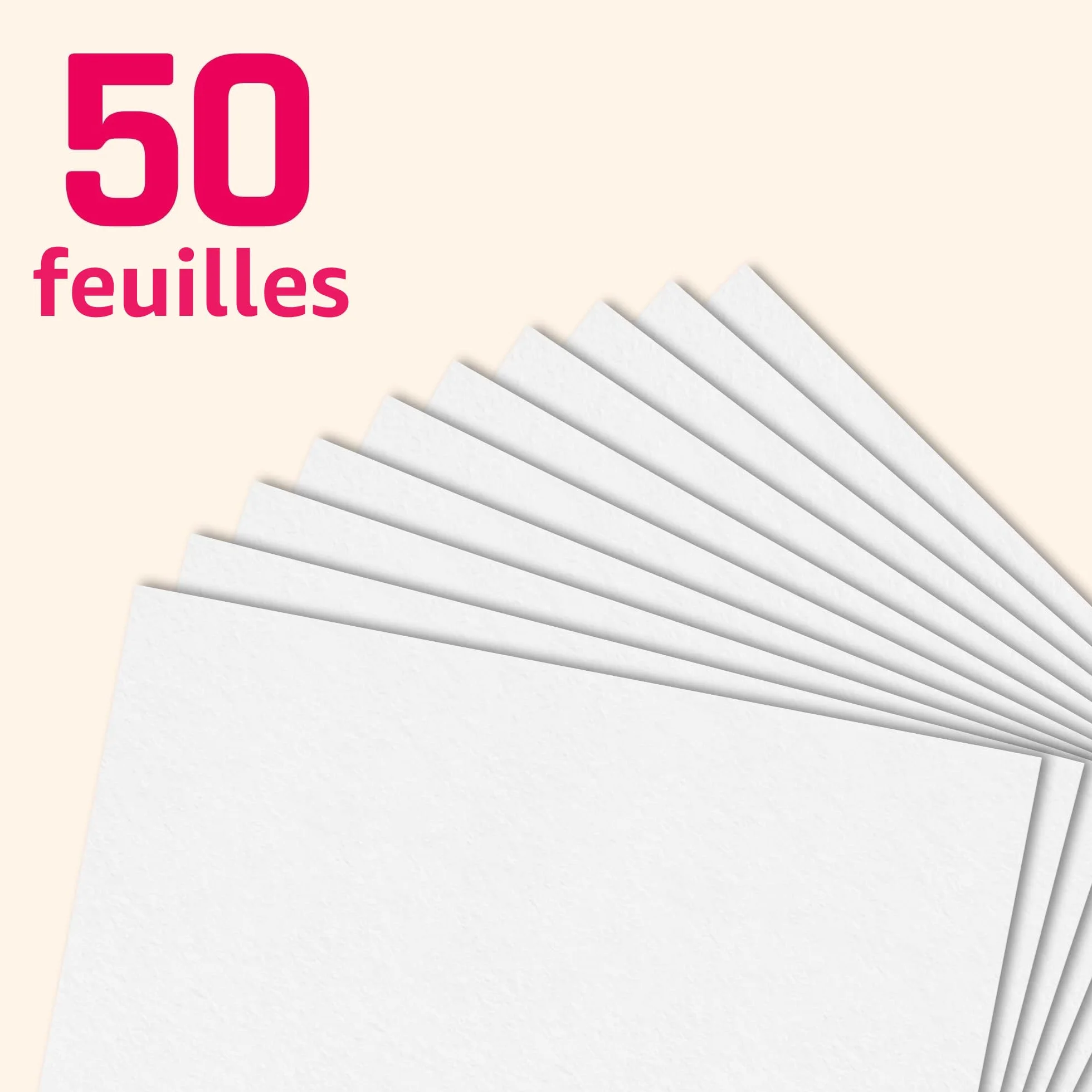 Blanc A4 300 g/m² Papier Coloré Cartonné 50 Feuilles