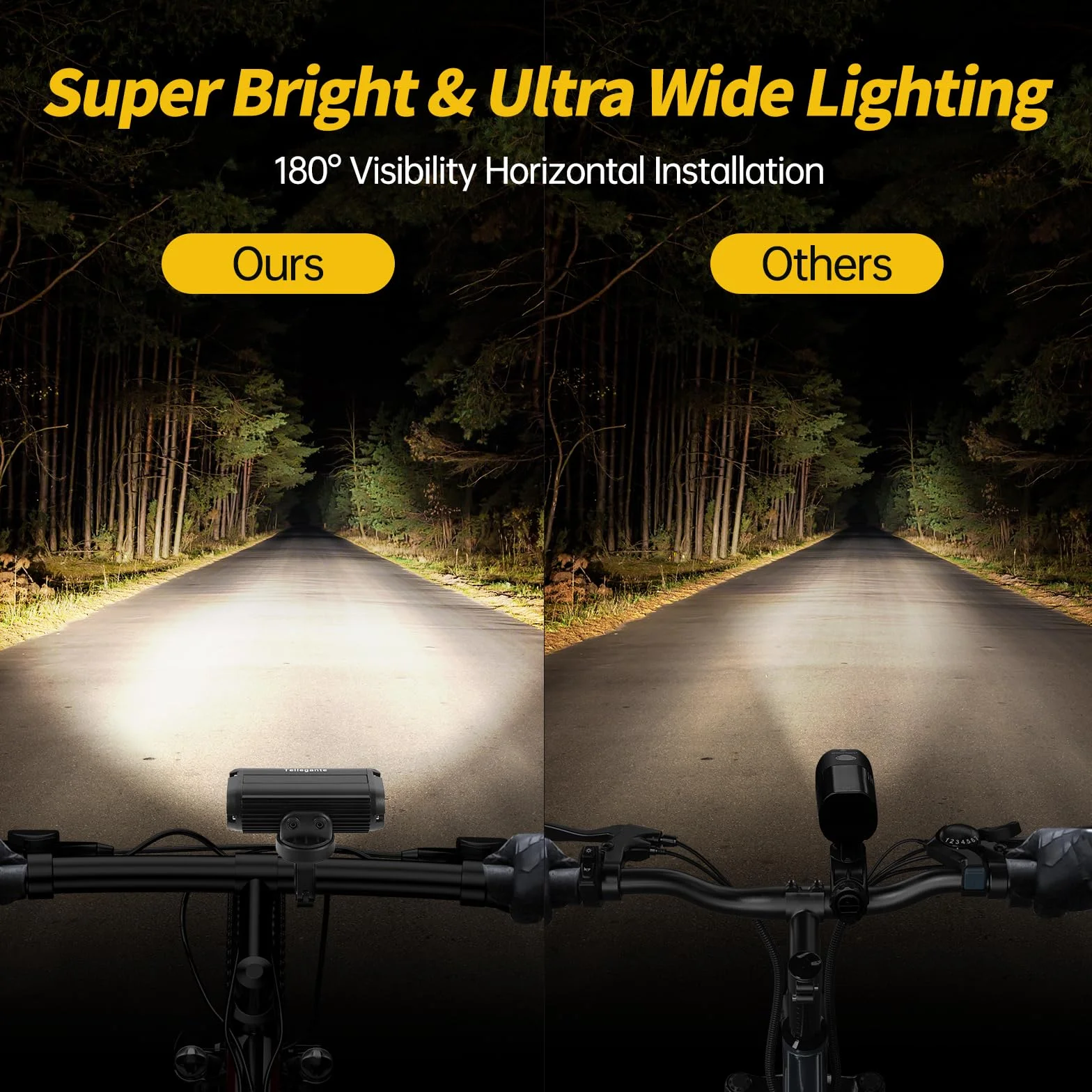 Lumiere Velo 3 LED Horizontal Puissantes Feu Arrière Vélo Intelligent | Eclairage Ultra-Large à 180°, Super Lumineux, Anti-Éblouissement, Détection de Freinage, IPX6 Étanche, Alliage d'Aluminium