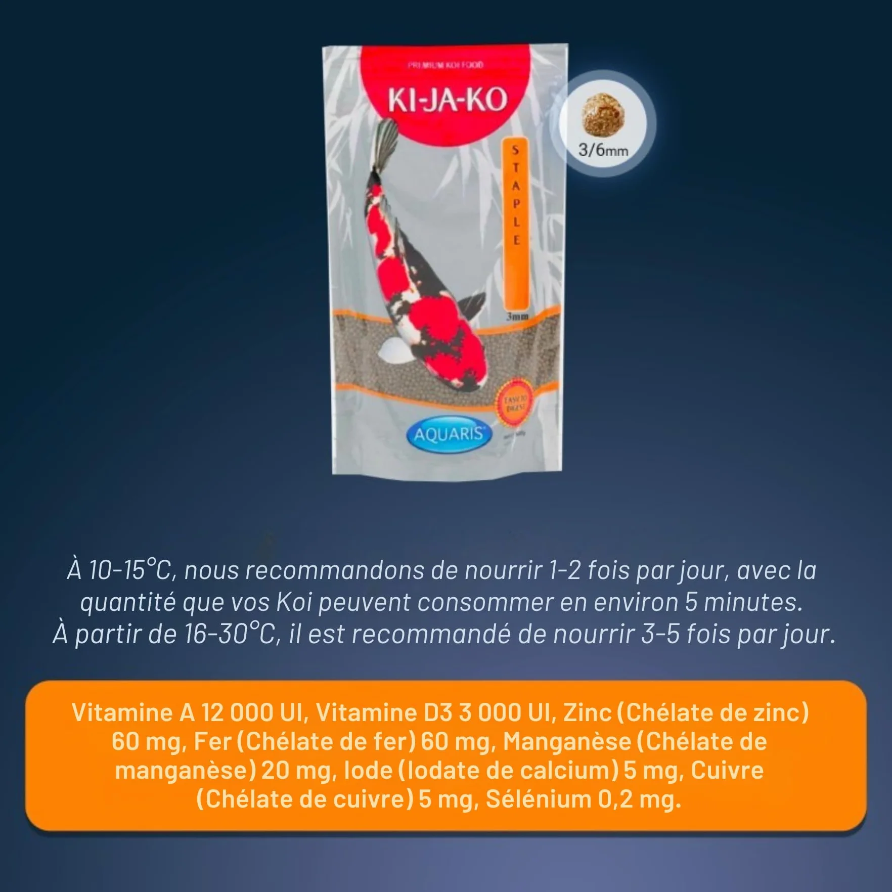 Aliment Flottant de Base pour koï 3 kg 6 mm