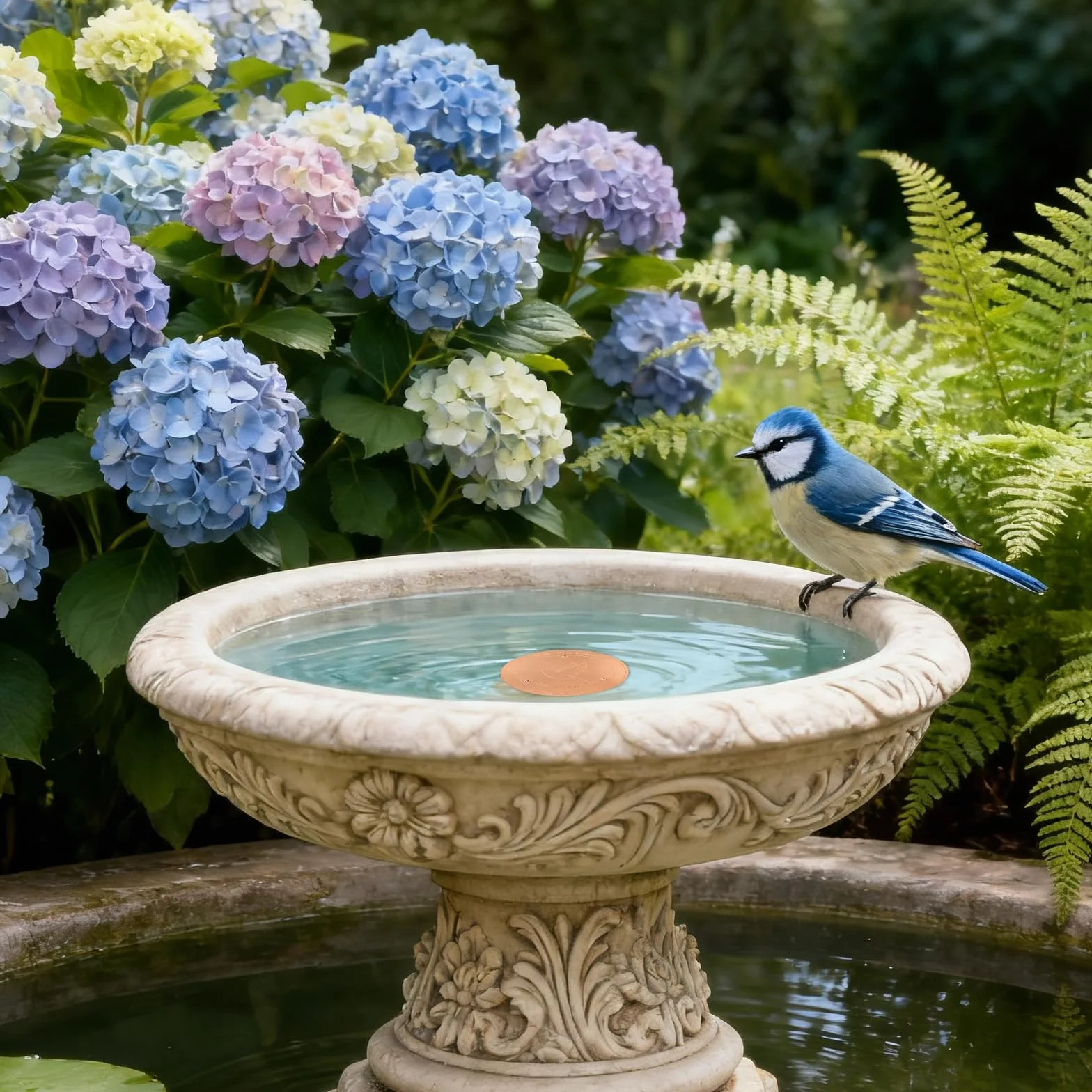 Lot de 2 Disques de Bain d'oiseaux en Cuivre Pur 99,9% pour Fontaines D'extérieur