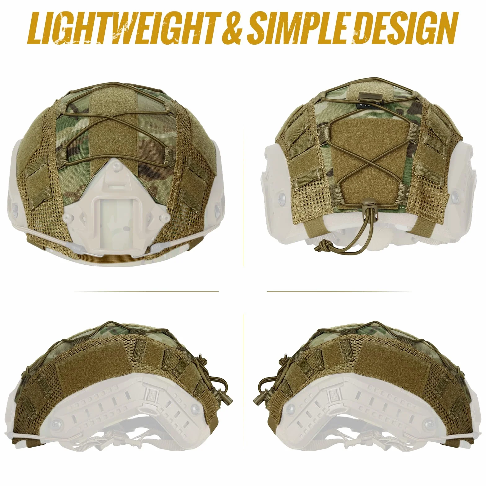 OneTigris Couvre‑Casque Tactique avec Patch Offert, Housse Camouflage pour Casque Ops‑Core PJ & OneTigris PJ T. M/L (sans Casque)