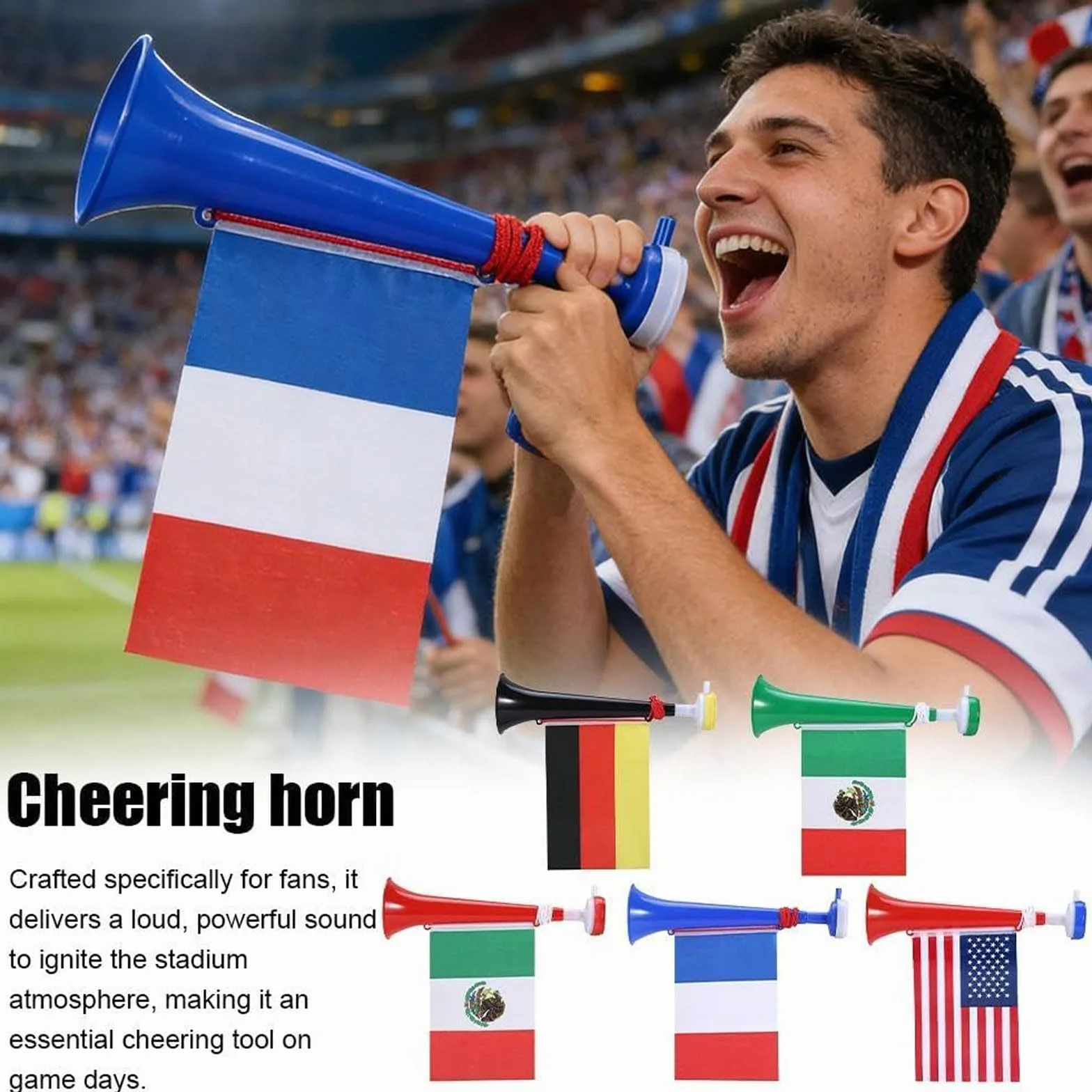 Trompettes Vuvuzela en Plastique Très Bruyant pour Football Match, Fête, Événements Sportifs