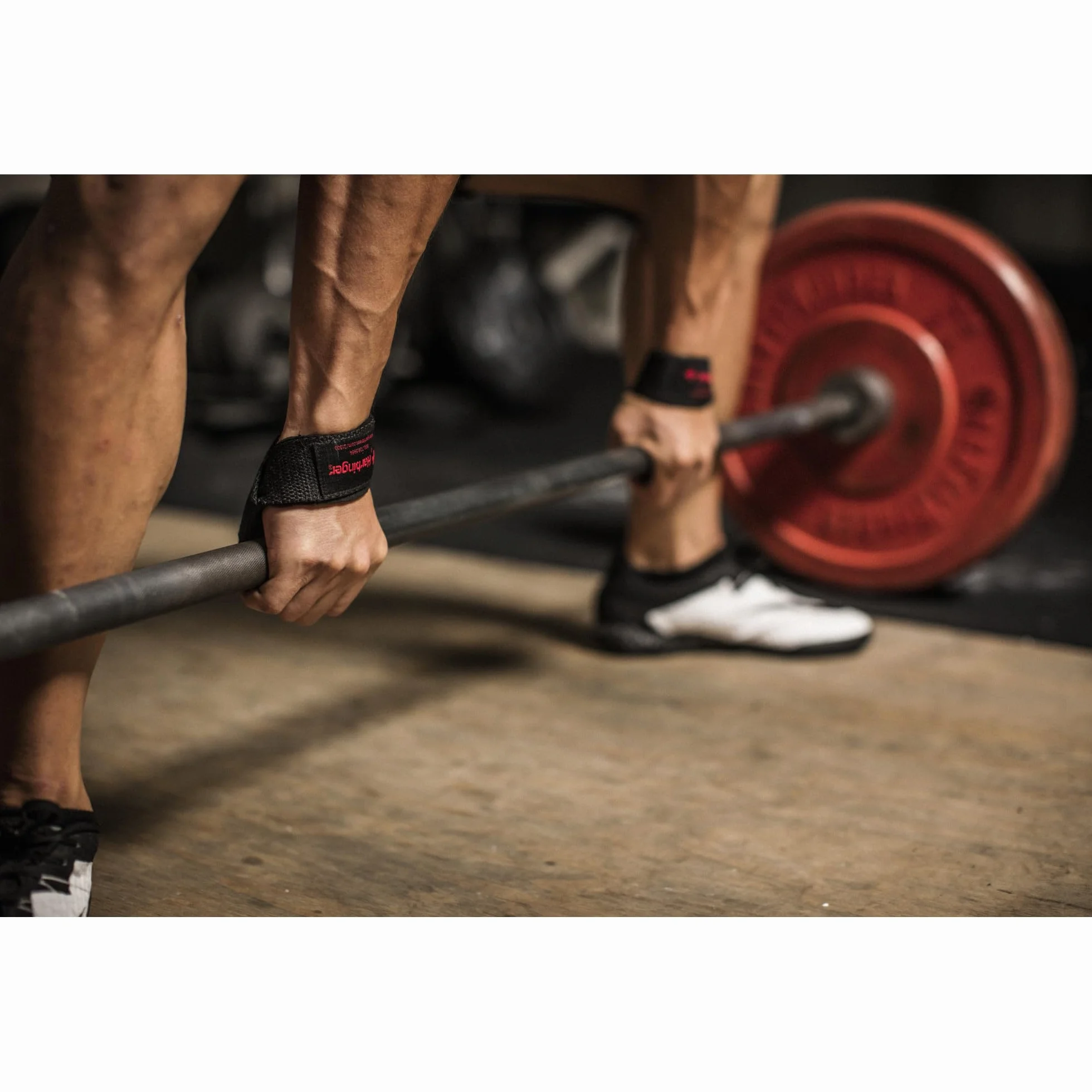 Harbinger 21.5" Sangles de levage en coton rembourrées- La longueur prolongée offre une prise plus forte, la couture robuste et les onglets enroulés augmentent la durabilité pour levées lourdes,Noir