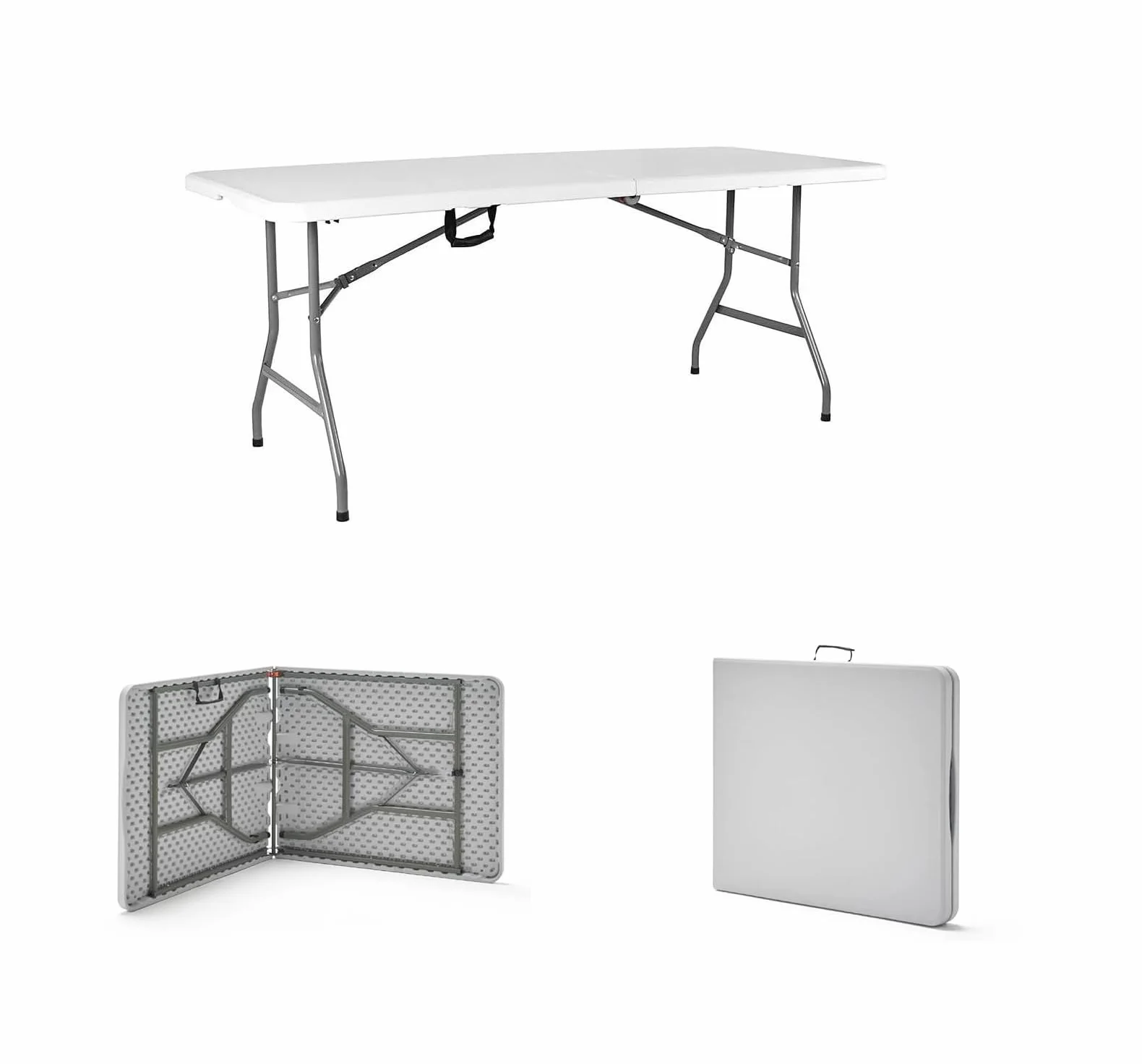 Table Camping Pliante 180CM Rectangulaire pour 6/8 Personnes - Lot de 2 Blanc