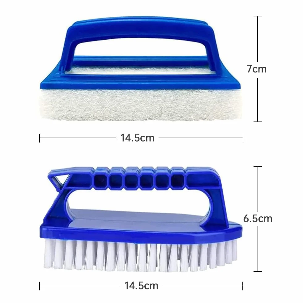 Brosse de Nettoyage Mur Piscine Éponge Ligne d'eau 2 Pièces avec Manche